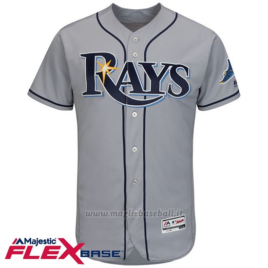 Maglia Baseball Uomo Tampa Bay Rays Blank Grigio Flex Base Autentico Collezione